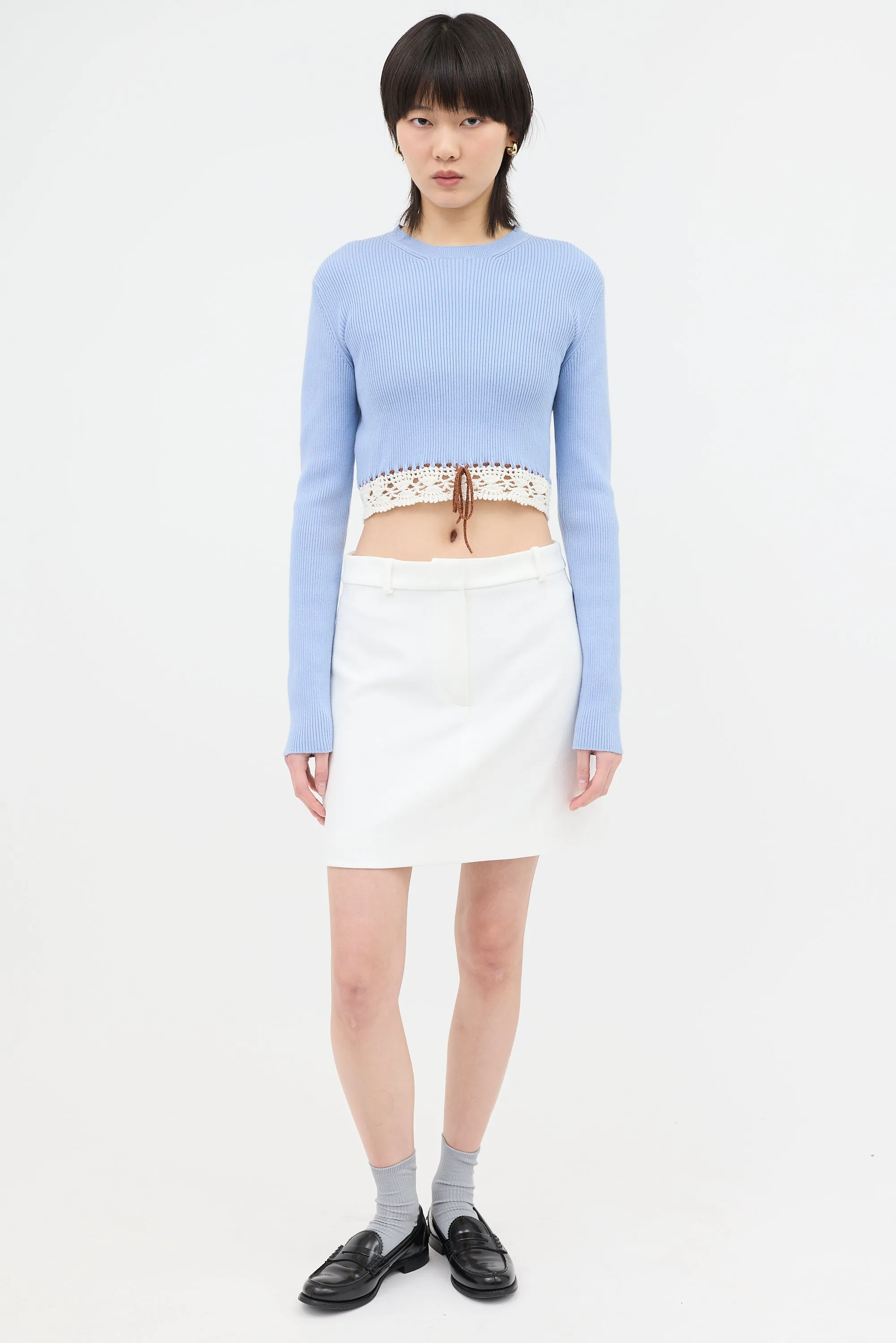 2019 Crochet Hem Sweater