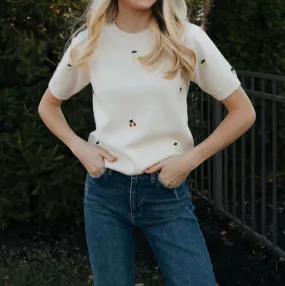 Aaron & Amber - Fruit Embroidered Sweater