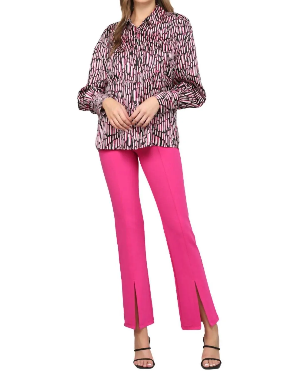 ABSTRACT PRINT POCKET BUTTON DOWN SHIRT