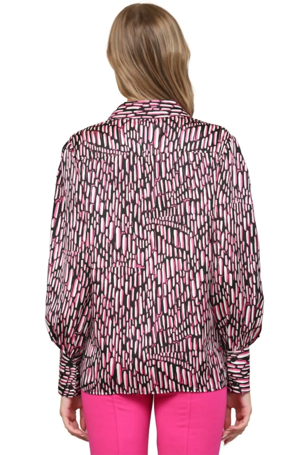 ABSTRACT PRINT POCKET BUTTON DOWN SHIRT