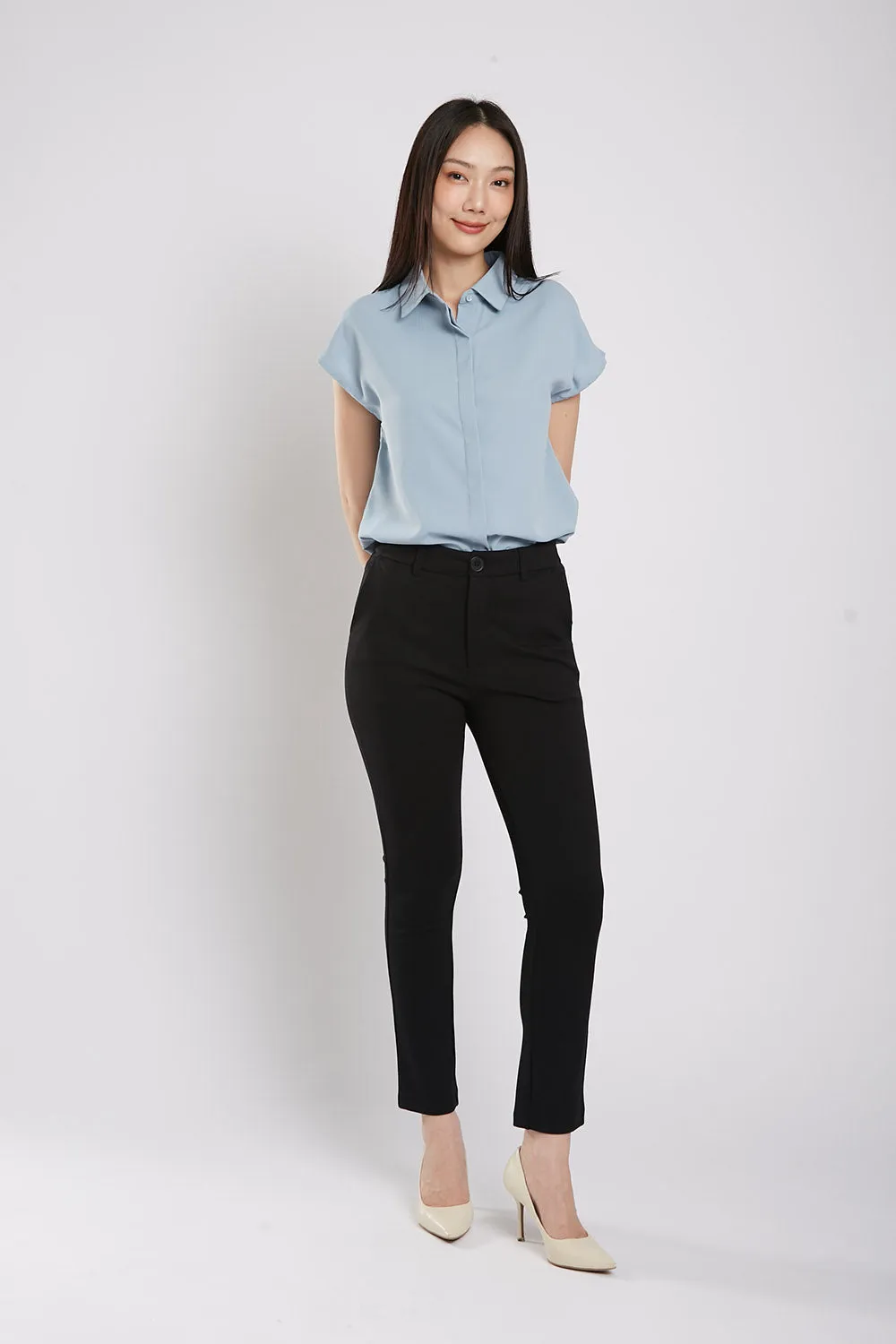 Aella Button Down Shirt in Dust Blue