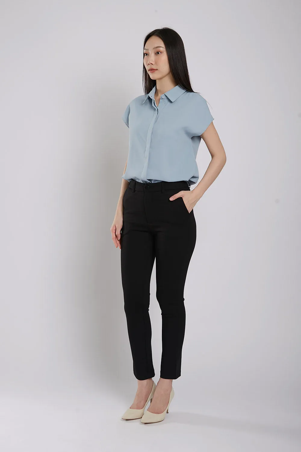 Aella Button Down Shirt in Dust Blue