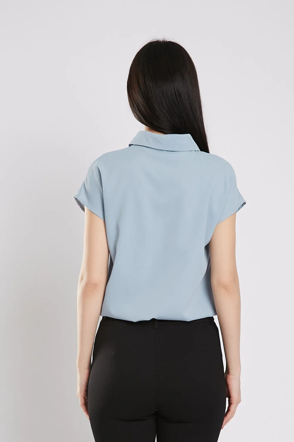 Aella Button Down Shirt in Dust Blue