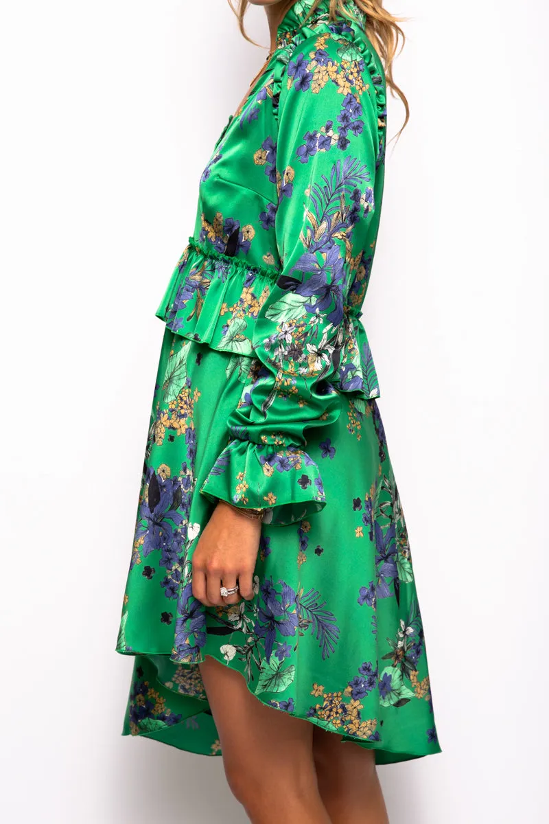 Asymmetrical Floral Dress