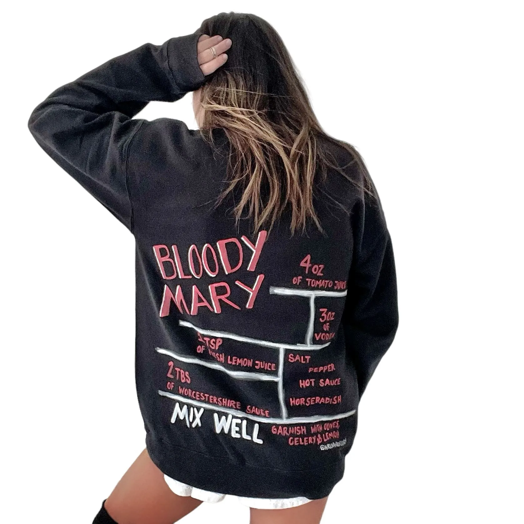 'Bloody Mary Time' Painted Crewneck