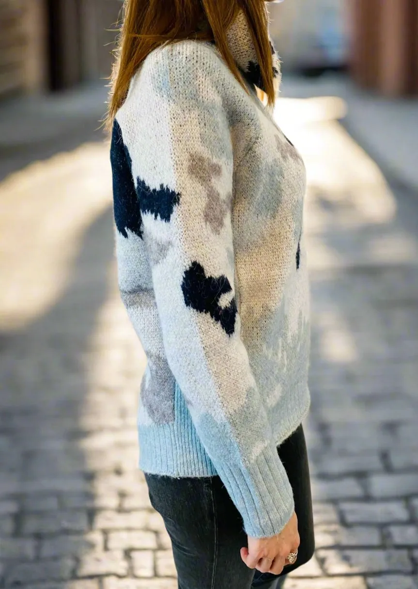 BLUE RECKON NECK SWEATER