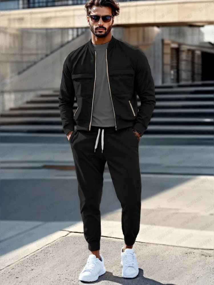Casual Versatile Jacket Pants Set
