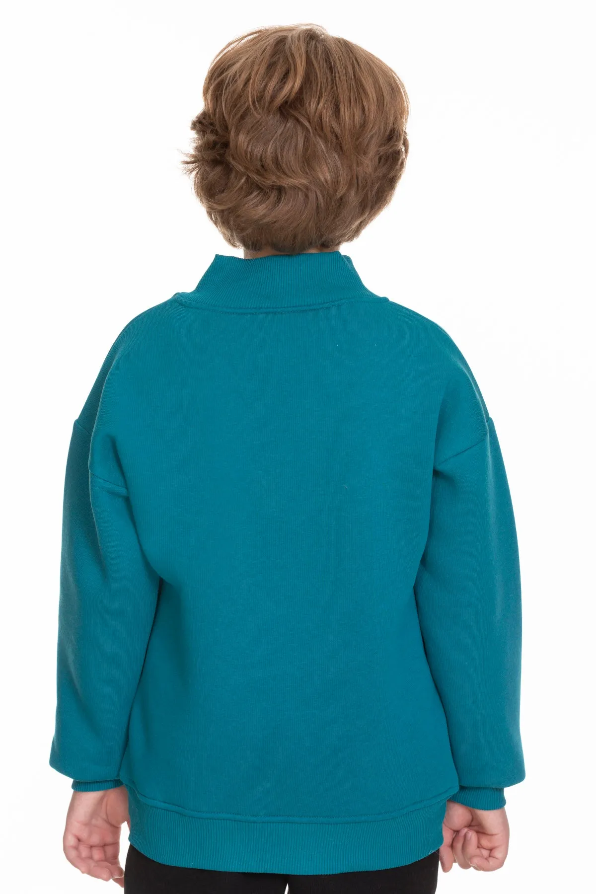 cep detayli içi polarli erkek çocuk sweatshirt