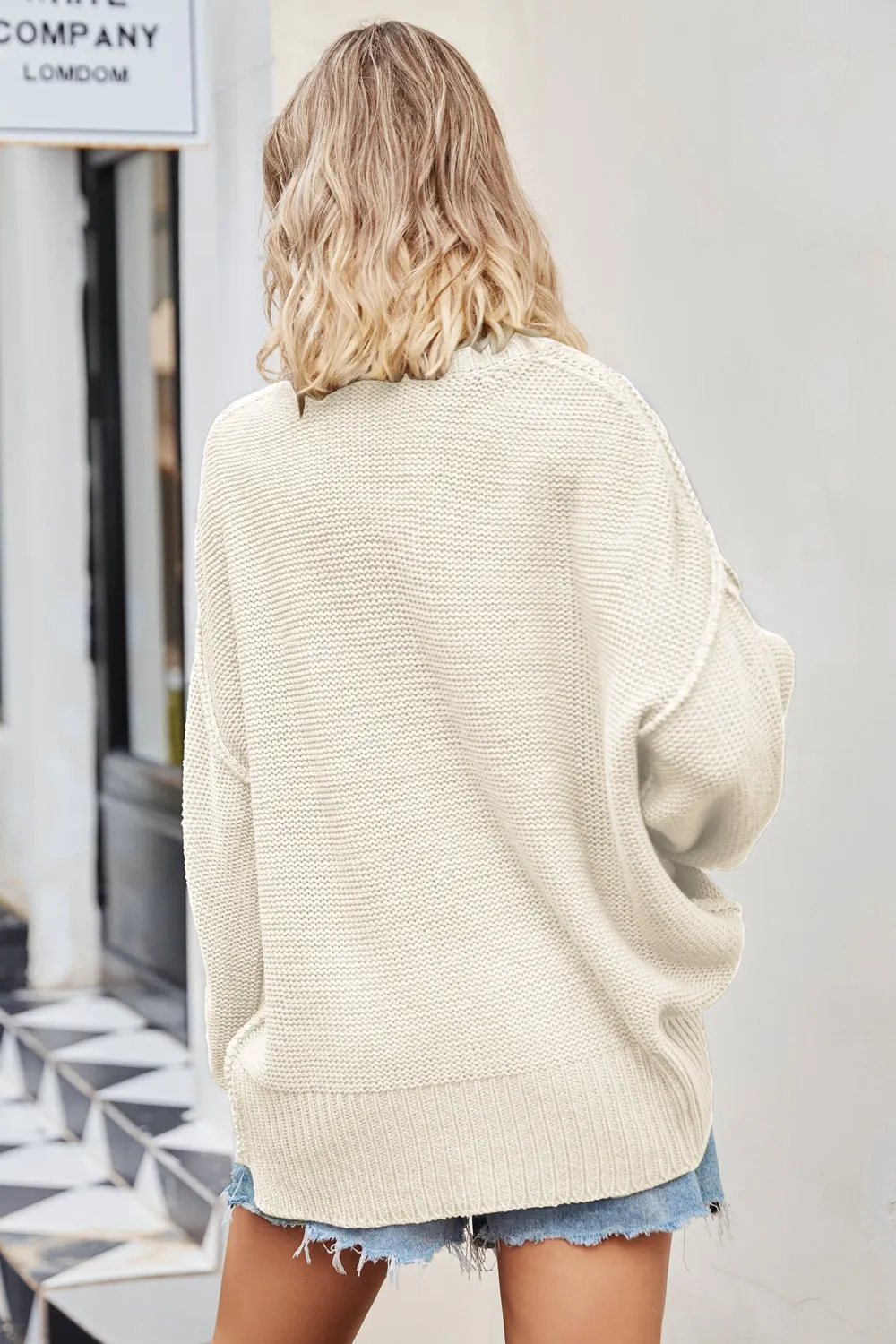 Cozy Slouchy Knit Sweater with Drop Shoulder