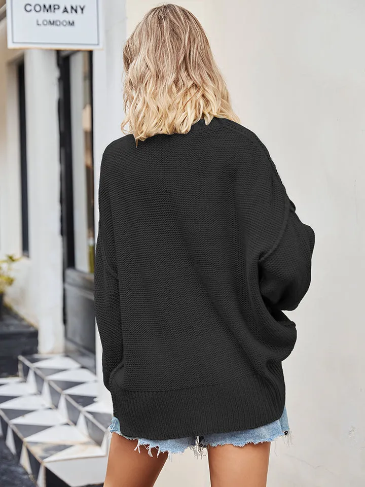 Cozy Slouchy Knit Sweater with Drop Shoulder