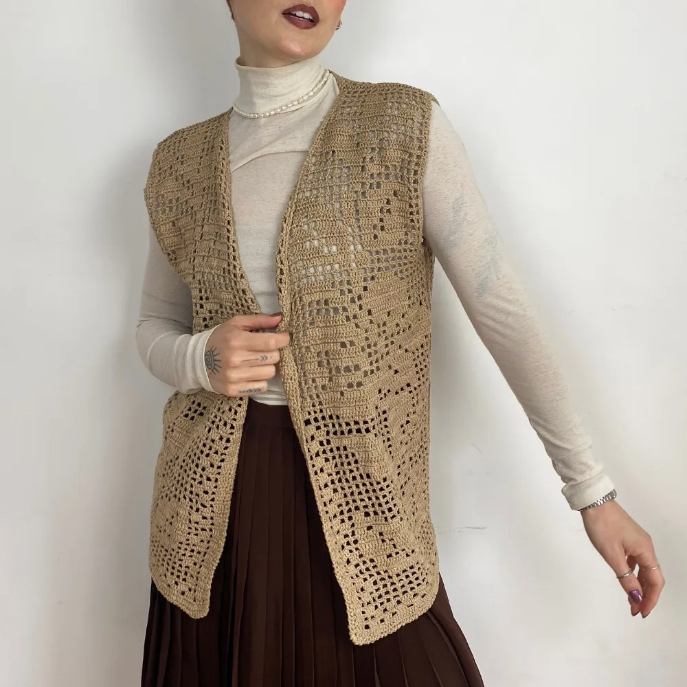 Crochet Knit Vest - S/M