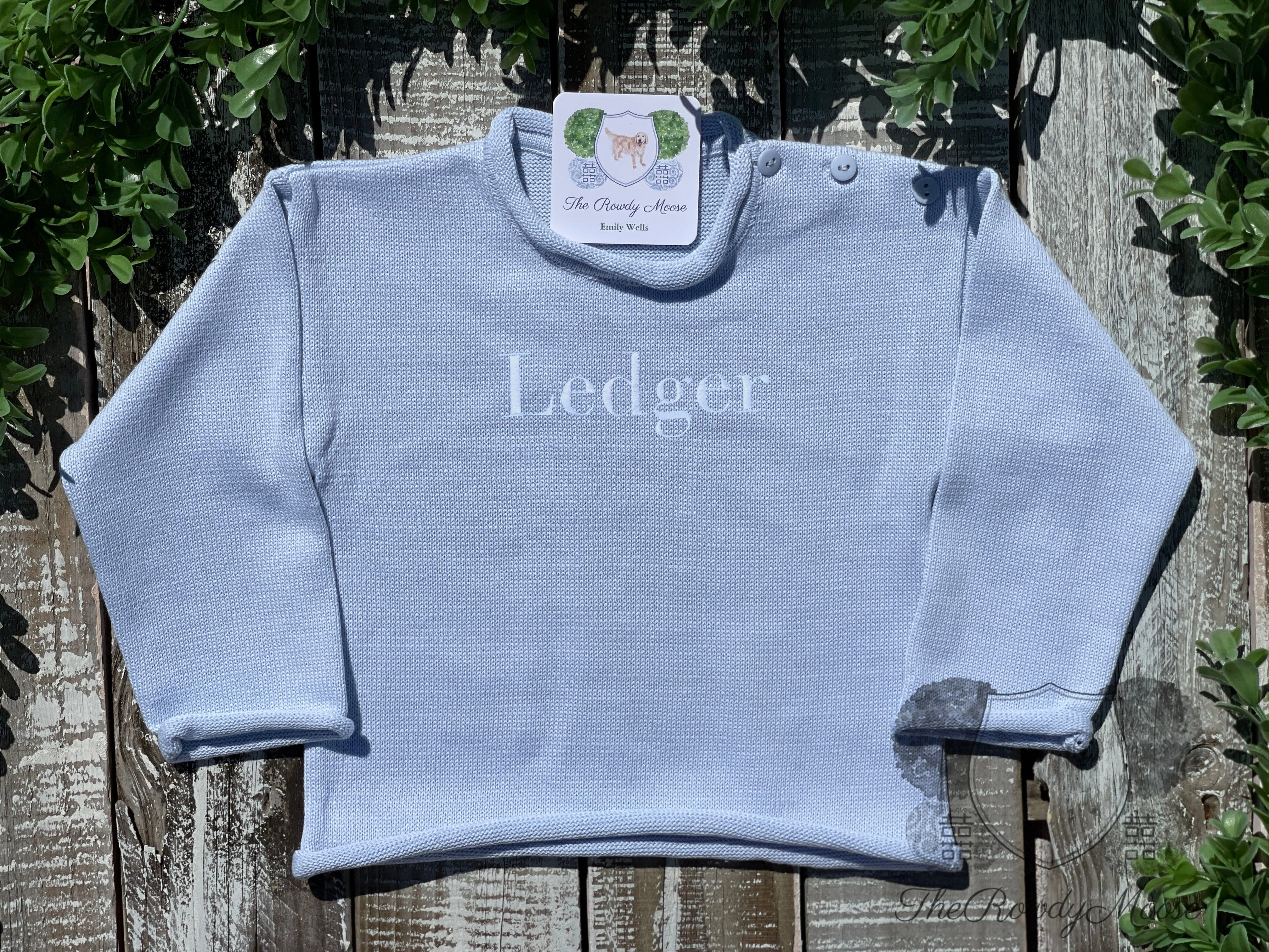 Custom Embroidered, Personalized, Monogrammed Rollneck Sweater