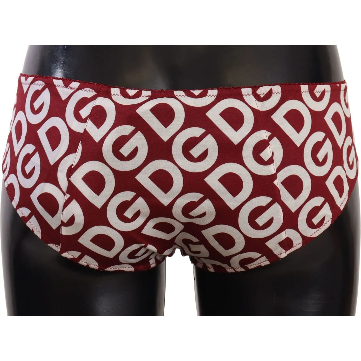 Dolce & Gabbana Chic Maroon White Logo Swim Bottoms