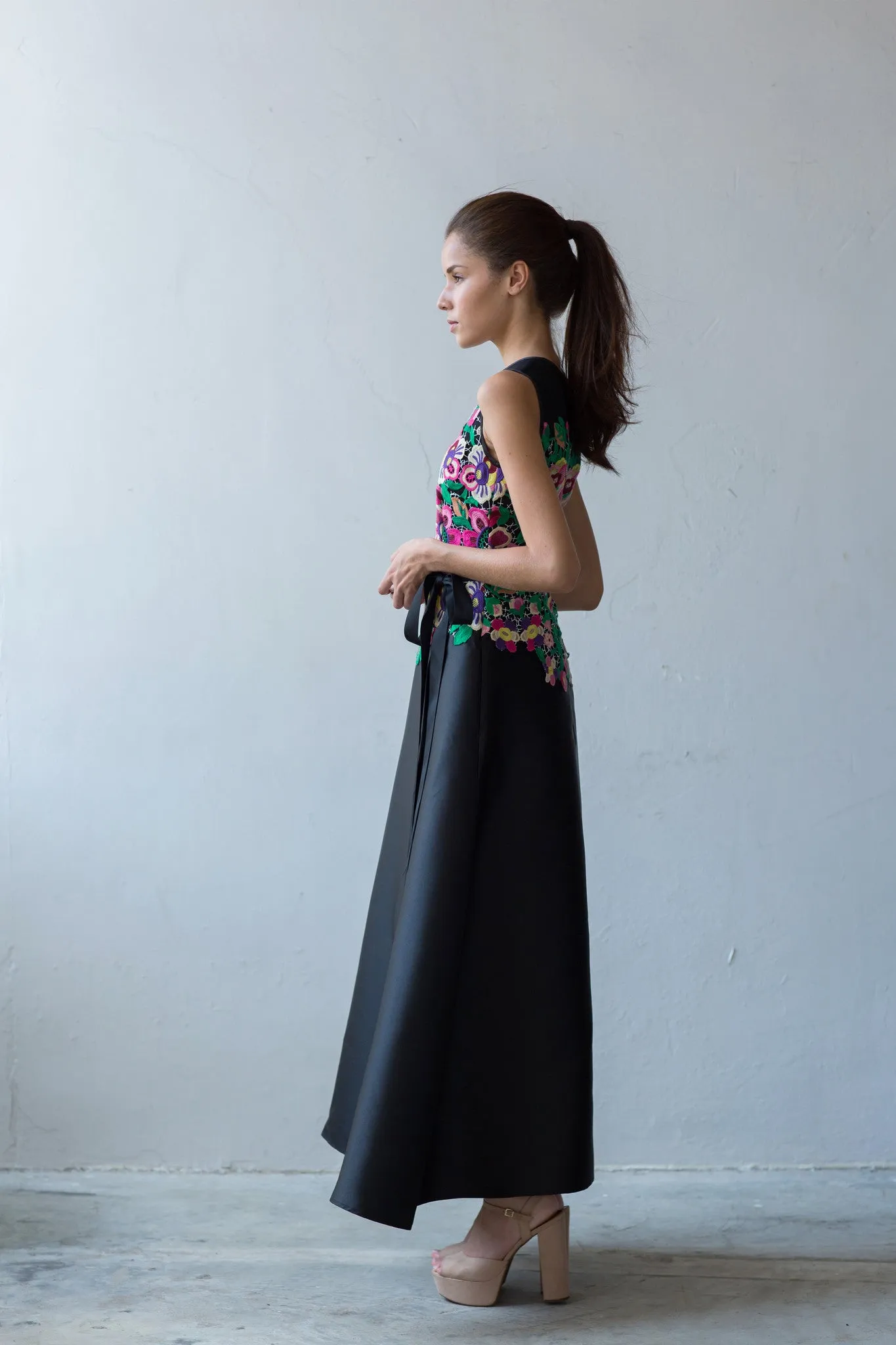 Hannah floral guipure long dress