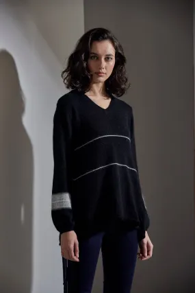 Helix Stripe Sweater - Black