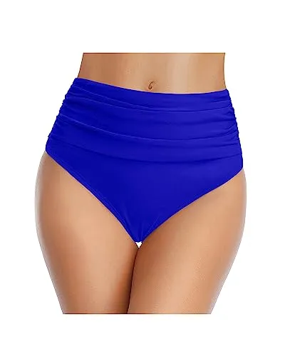 High Waisted Bikini Bottom Ruched Swim Bottoms