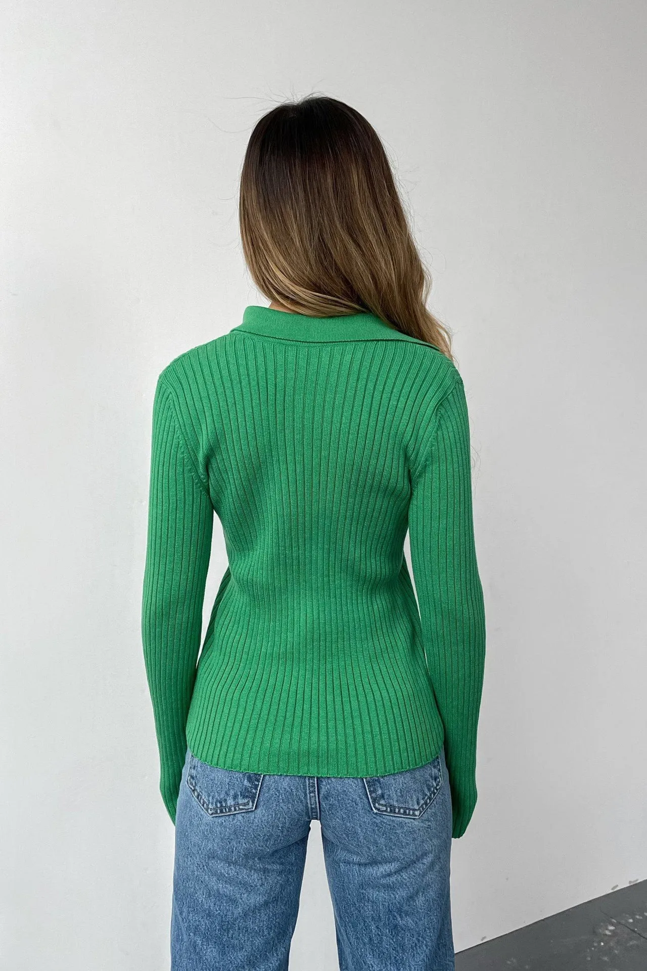 Jamie Polo Collar Slim Women Sweater