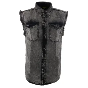 Milwaukee Leather MNG11683 Men’s Classic Beige/Black Button-Down Cut