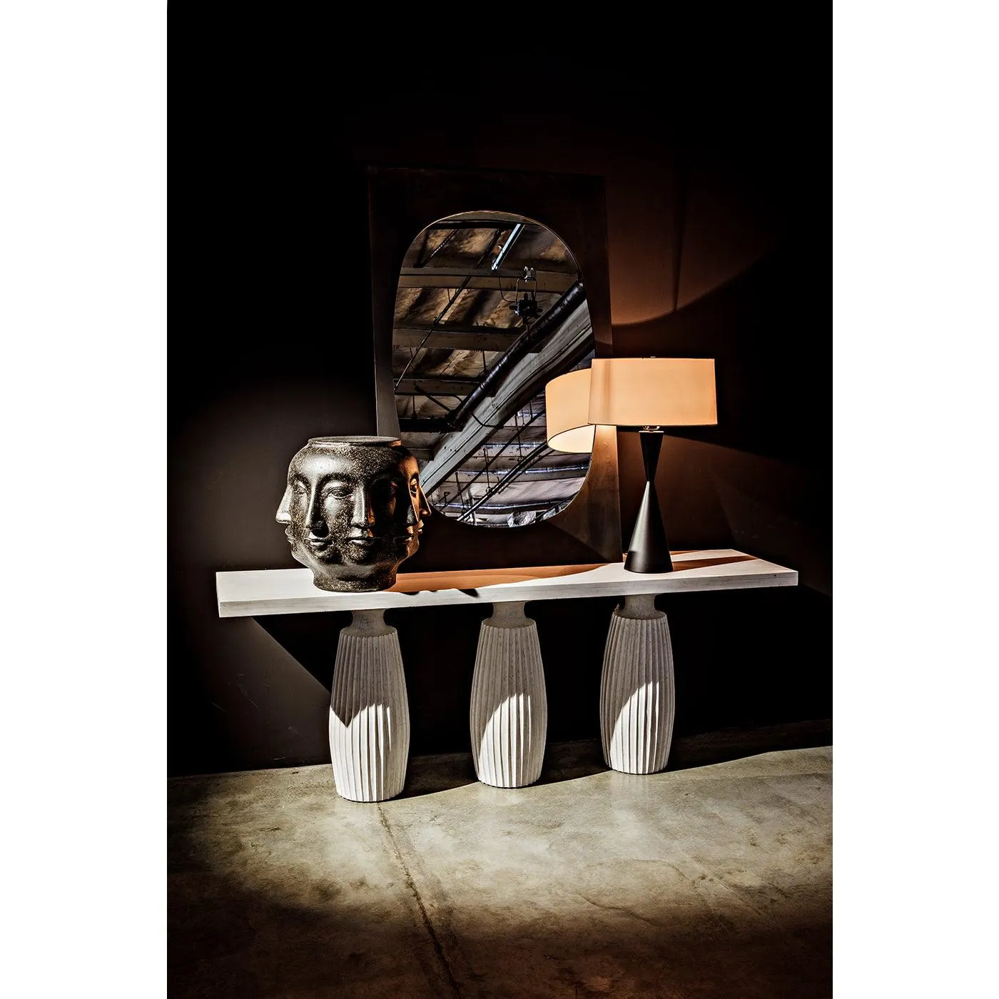 Noble Table Lamp with Shade, Black Steel by Noir