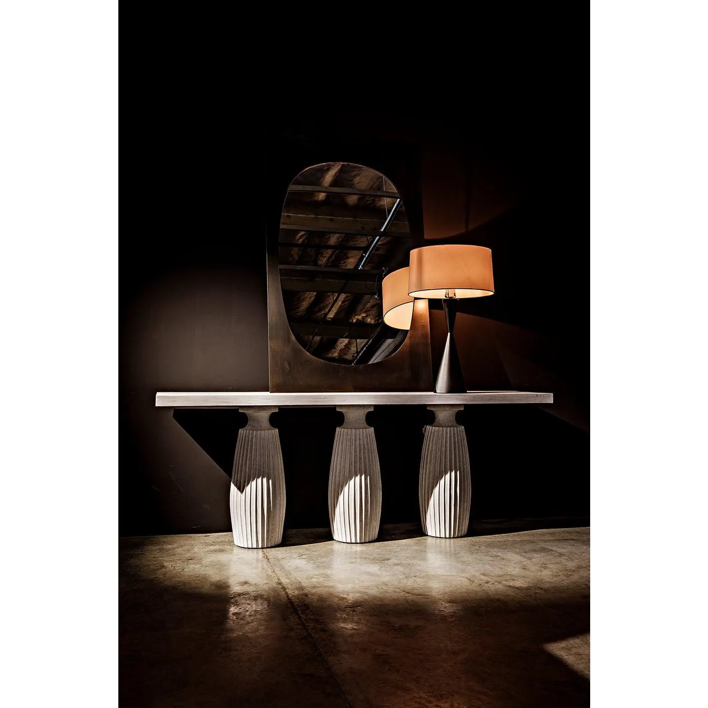 Noble Table Lamp with Shade, Black Steel by Noir