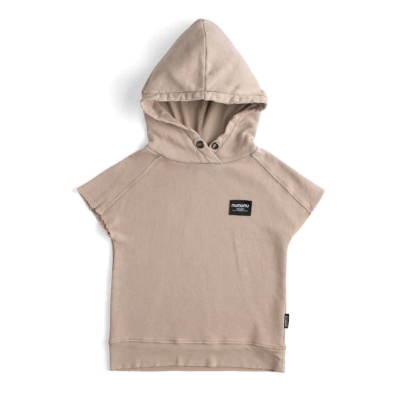 NUNUNU Sleeveless Raw Hoodie Stone