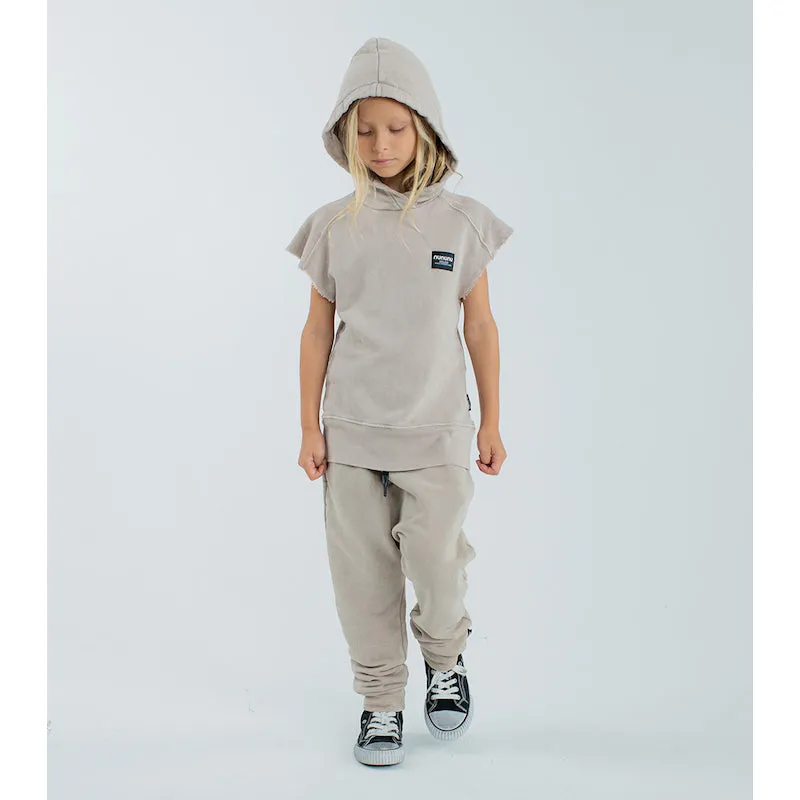 NUNUNU Sleeveless Raw Hoodie Stone