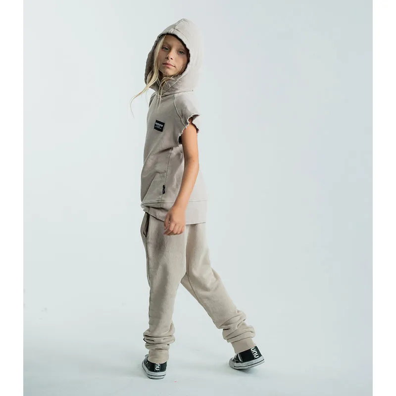 NUNUNU Sleeveless Raw Hoodie Stone
