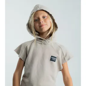 NUNUNU Sleeveless Raw Hoodie Stone