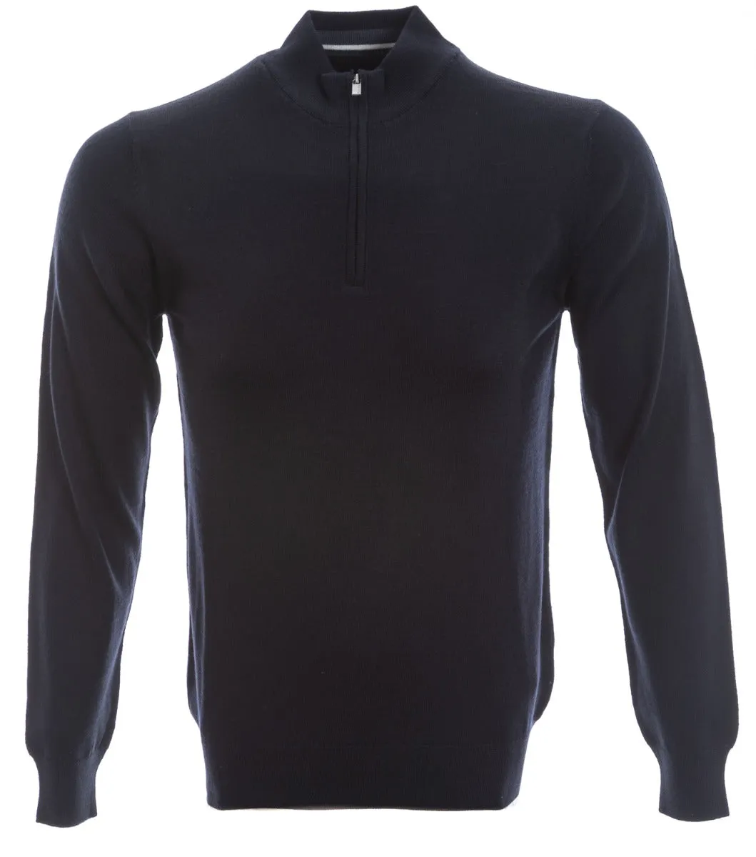 Remus Uomo 1/4 Zip Knitwear in Navy