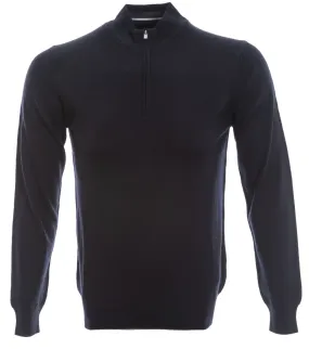 Remus Uomo 1/4 Zip Knitwear in Navy
