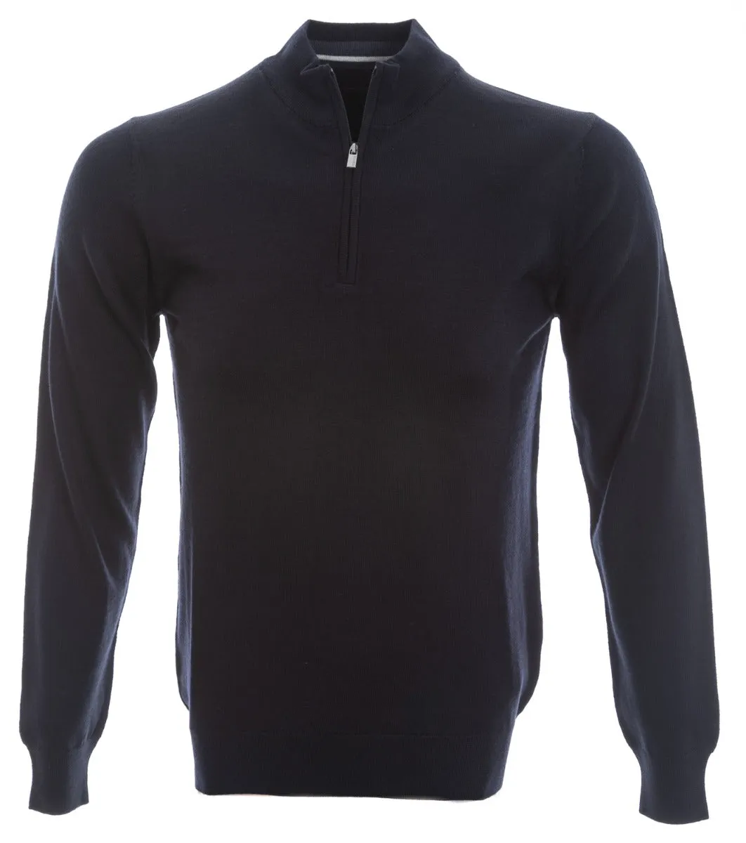 Remus Uomo 1/4 Zip Knitwear in Navy