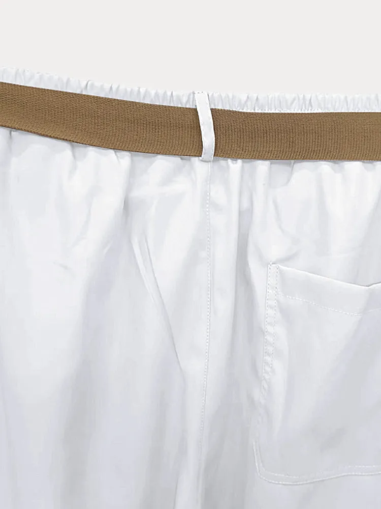 Stylish Straight Pants with Belt