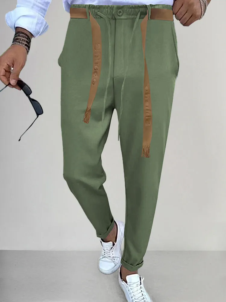 Stylish Straight Pants with Belt