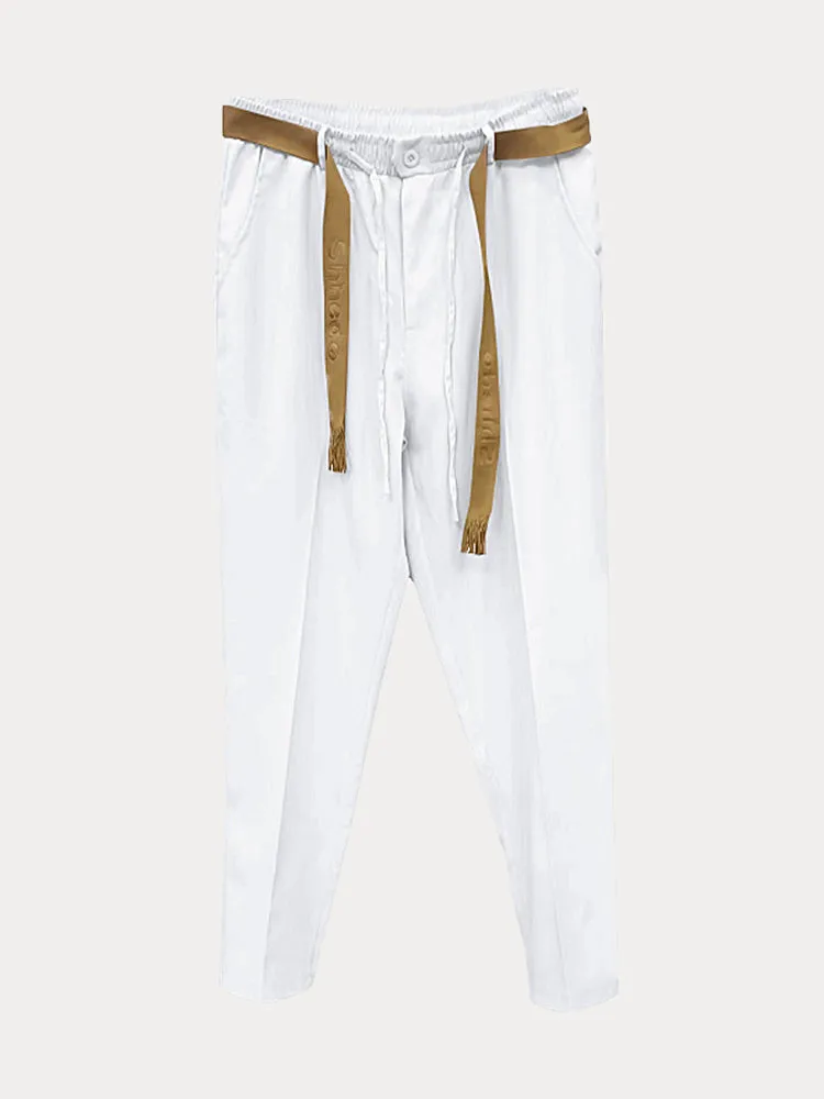 Stylish Straight Pants with Belt