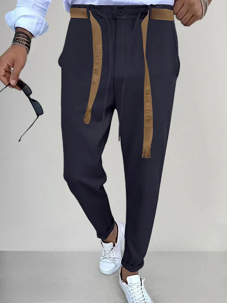 Stylish Straight Pants with Belt