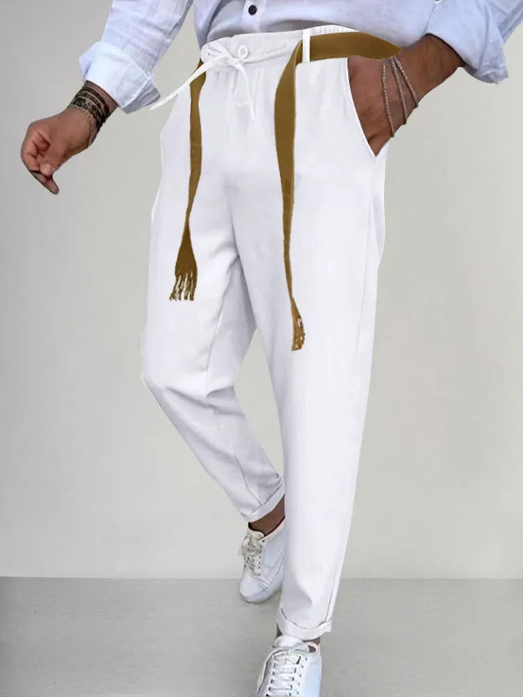 Stylish Straight Pants with Belt