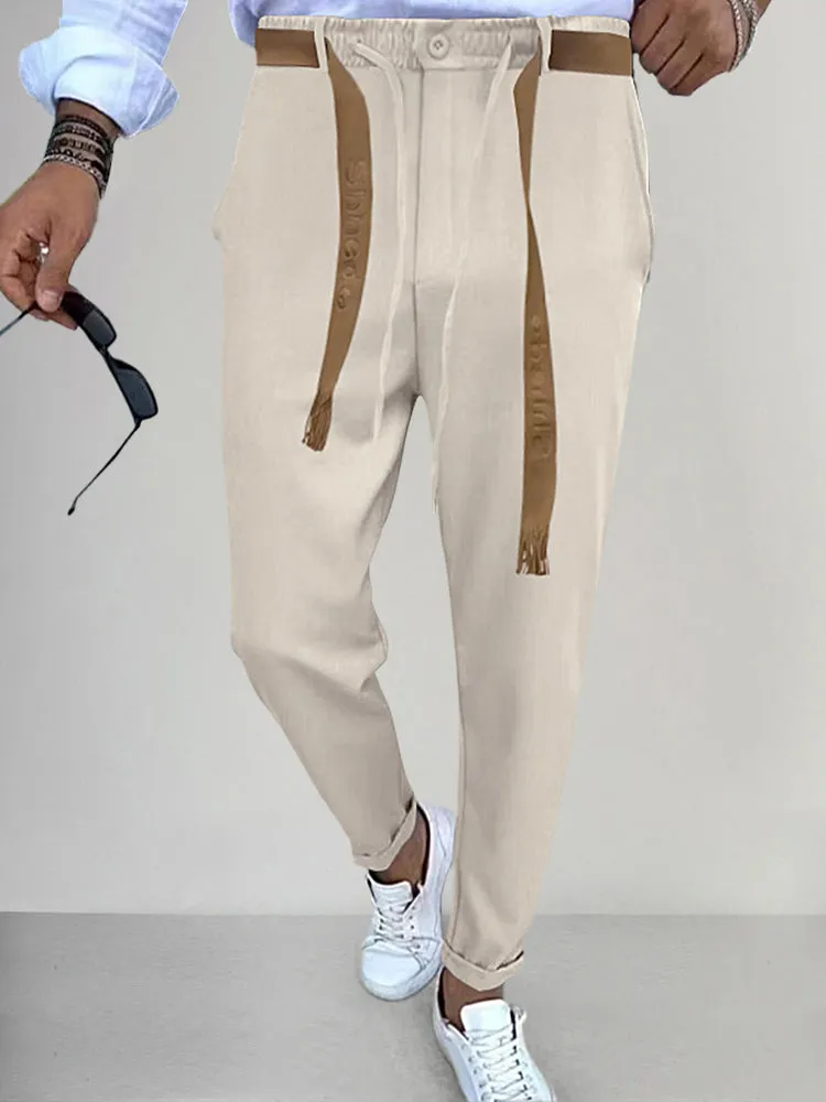 Stylish Straight Pants with Belt