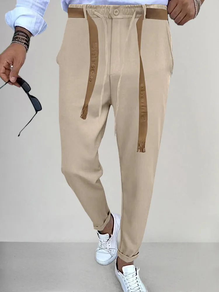 Stylish Straight Pants with Belt