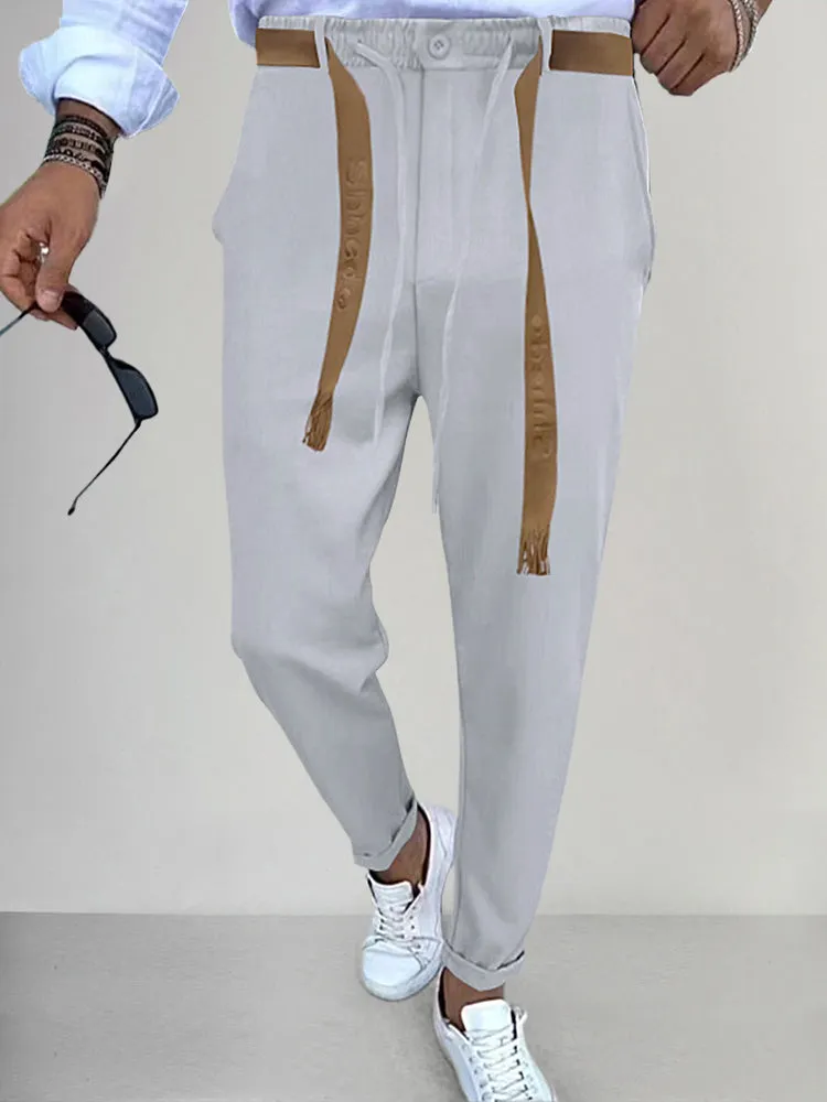 Stylish Straight Pants with Belt