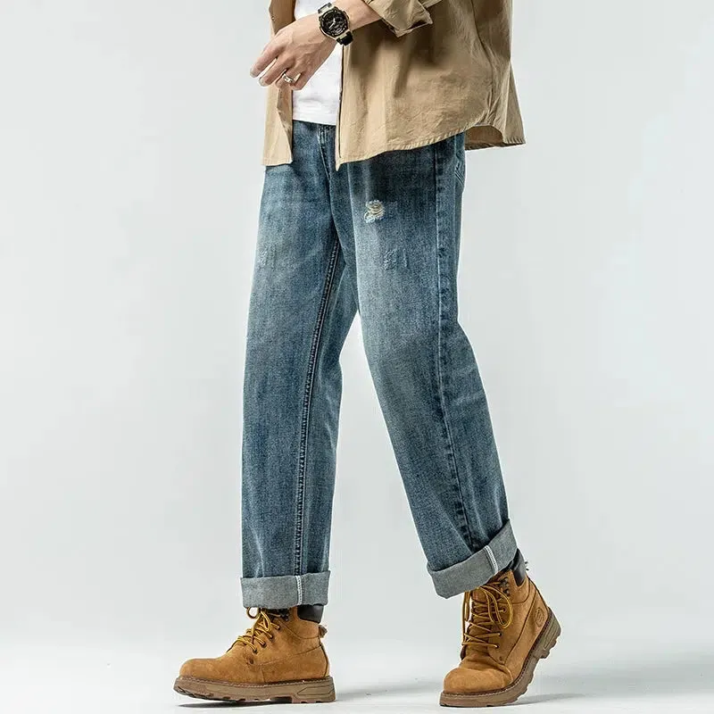 Versatile Blue Straight Leg Jeans