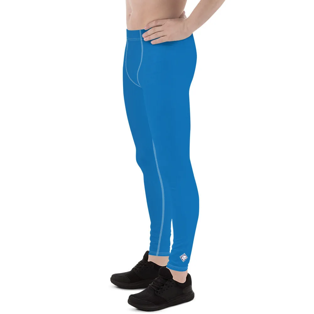 Versatile Style: Men's Solid Color Workout Leggings - Azul