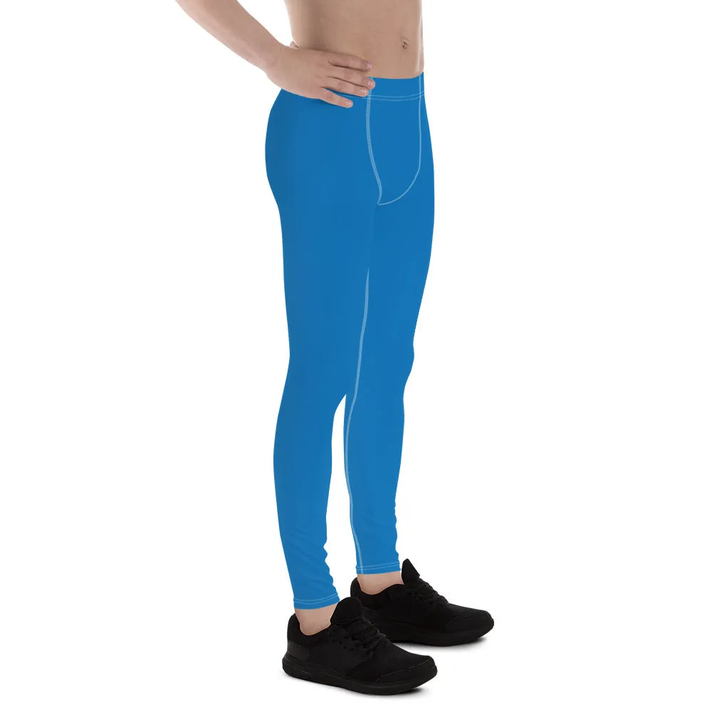 Versatile Style: Men's Solid Color Workout Leggings - Azul