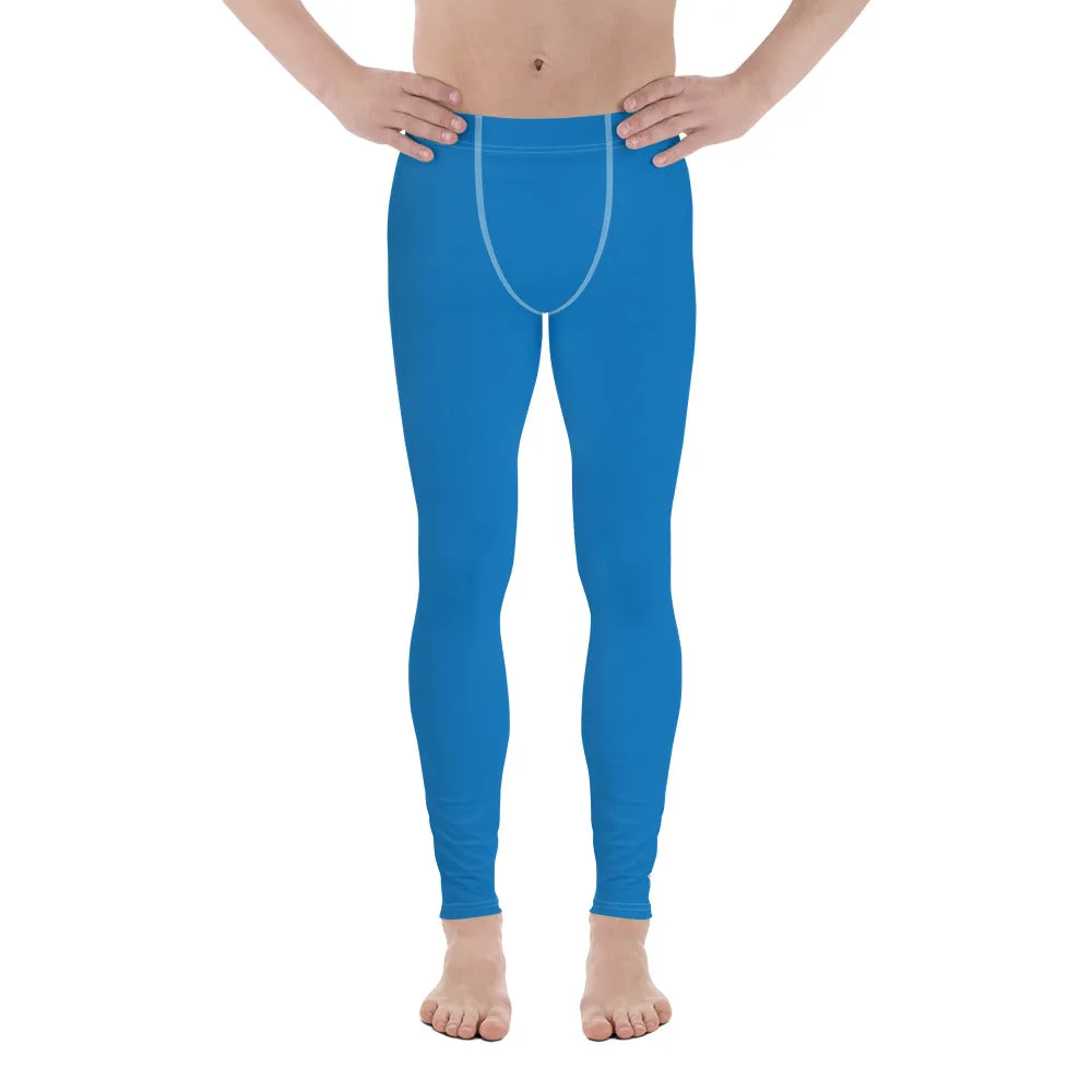 Versatile Style: Men's Solid Color Workout Leggings - Azul