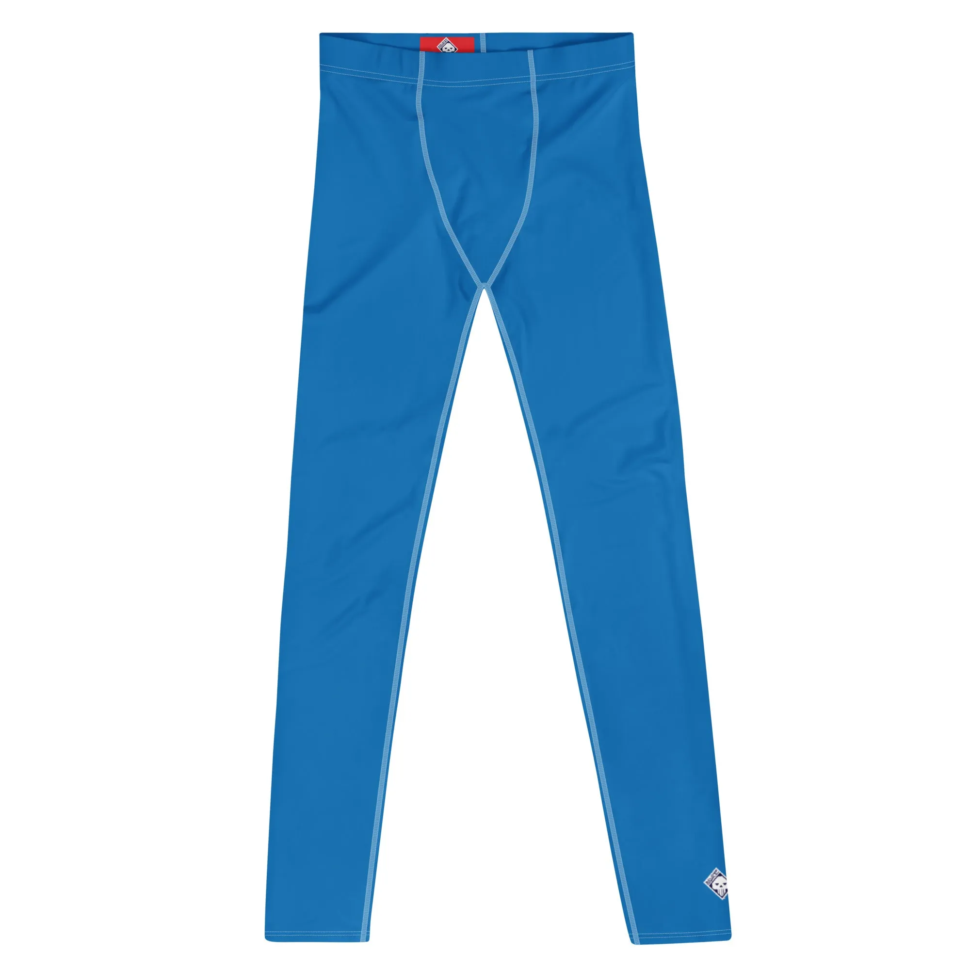 Versatile Style: Men's Solid Color Workout Leggings - Azul