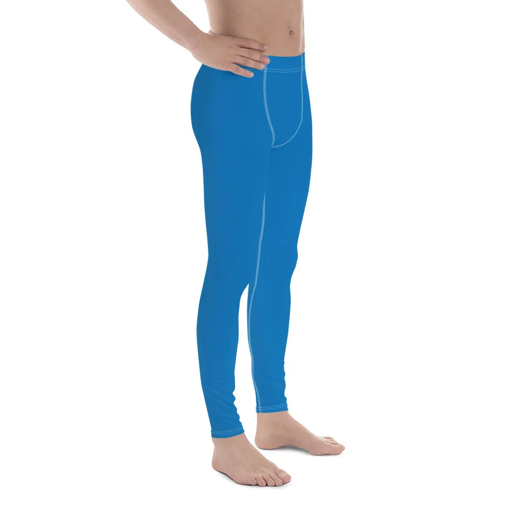 Versatile Style: Men's Solid Color Workout Leggings - Azul